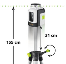 Laserliner Kreuzlinienlaser mit Stativ, Gesamthöhe 155 Zentimeter
