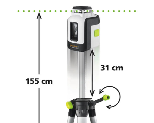 Laserliner laser lignes croisées avec trépied, hauteur totale 155 centimètres