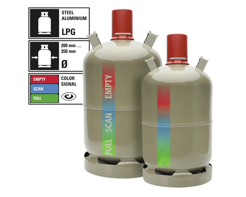 Deux bouteilles de gaz de pétrole liquéfié en acier et aluminium avec indicateur de niveau