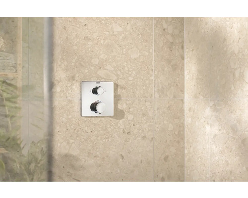 Logo Grohe robinet thermostatique pour douche sur mur beige