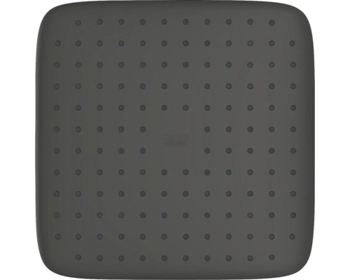 Quadratischer Duschkopf mit mehreren Düsen und Grohe Logo