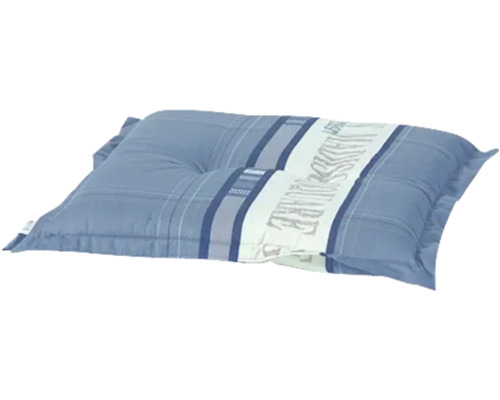 Oreiller bleu à rayures avec inscription