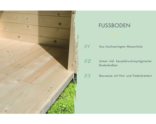 Massivholzboden für Gartenhaus