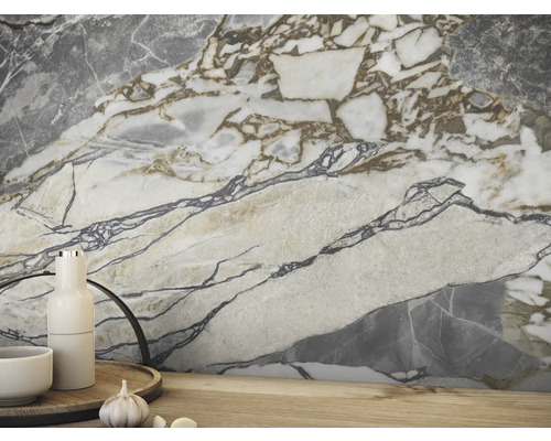 Carreau de céramique grand format imitation marbre comme revêtement mural