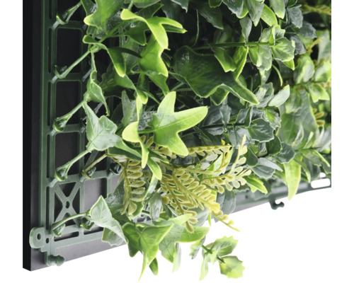 Mur végétal artificiel vert avec diverses feuilles pour l''intérieur