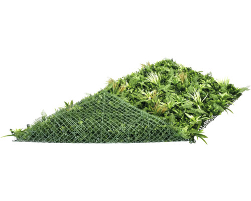 Tapis de gazon synthétique avec différentes plantes artificielles