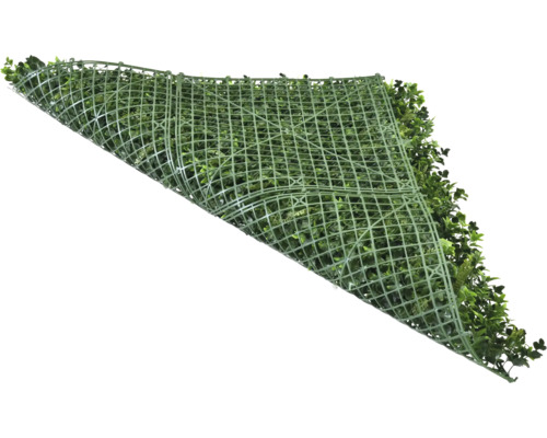 Haie artificielle avec feuilles vertes et structure en treillis