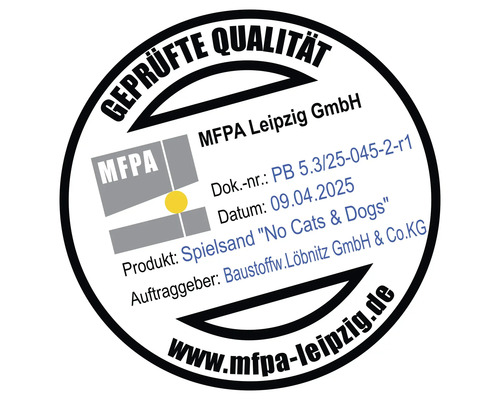 Geprüfte Qualität Siegel von MFPA Leipzig GmbH