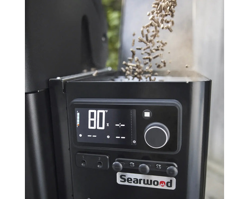 Gril Searwood avec commande numérique et granulés qui tombent