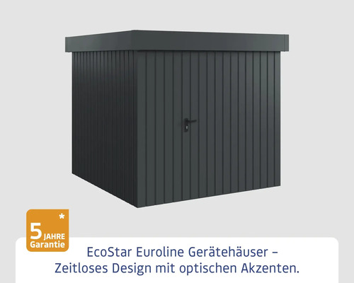 EcoStar Euroline Gerätehaus mit fünf Jahren Garantie