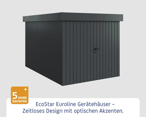 EcoStar Euroline Gerätehaus mit fünf Jahren Garantie