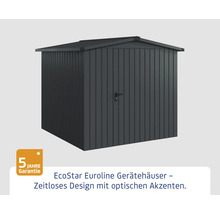 Gartengerätehaus aus Metall mit Tür und Dach
