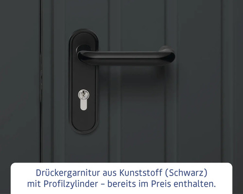 Türbeschlag aus Kunststoff mit Profilzylinder