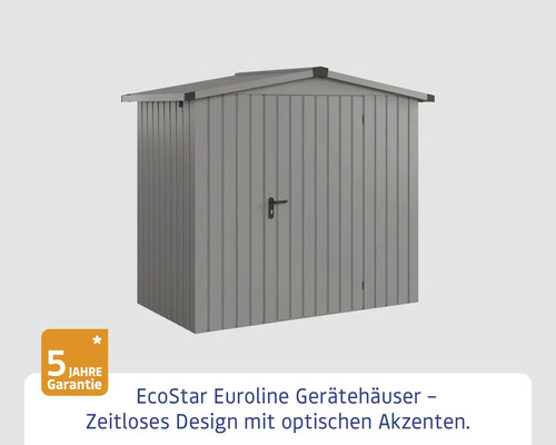 EcoStar Euroline Gerätehaus mit fünf Jahren Garantie