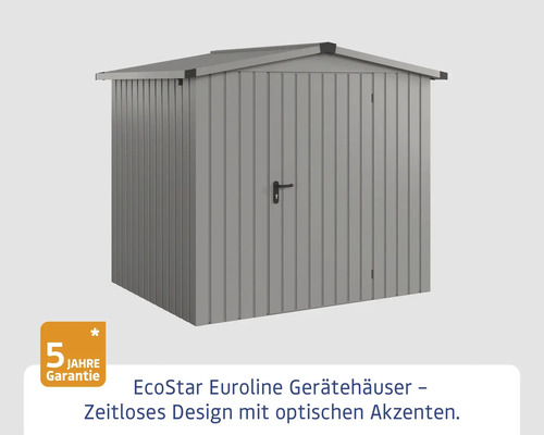 Gartengerätehaus aus Metall mit Doppeltür und fünf Jahren Garantie