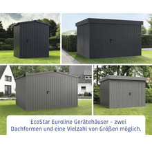 EcoStar Euroline Gerätehäuser mit zwei Dachformen und verschiedenen Größen