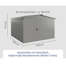Abmessungen Gerätehaus mit Satteldach