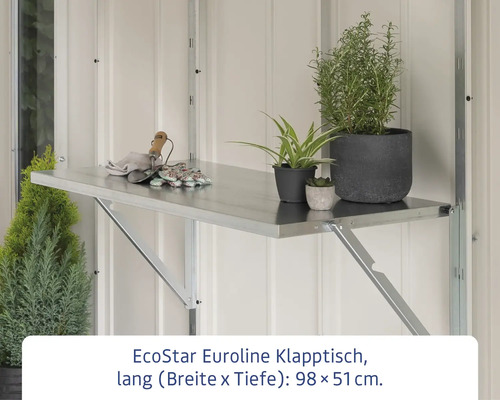 EcoStar Euroline Klapptisch mit Pflanzen und Gartenzubehör