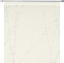 Beige Rollmarkise mit geometrischem Muster zur Fensterdekoration und zum Sonnenschutz