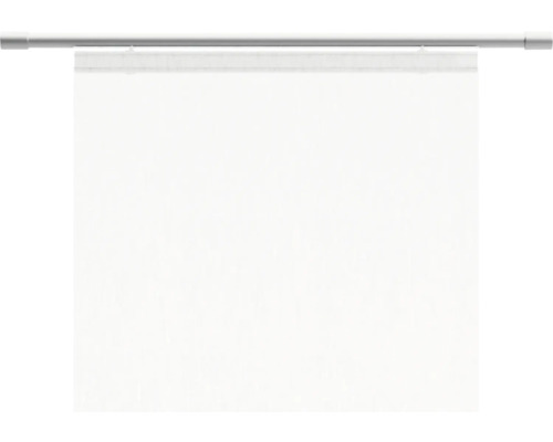 Weisse Stoffrollos mit Metallschiene zur Fensterdekoration