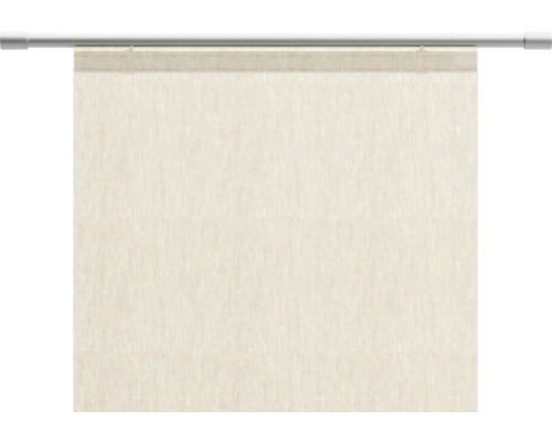Beige Flächenvorhang an Gardinenstange
