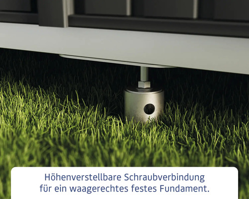 Höhenverstellbare Schraubverbindung für ein waagerechtes Fundament