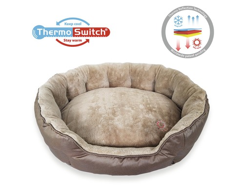 Couchage ovale pour chien avec technologie Thermo Switch