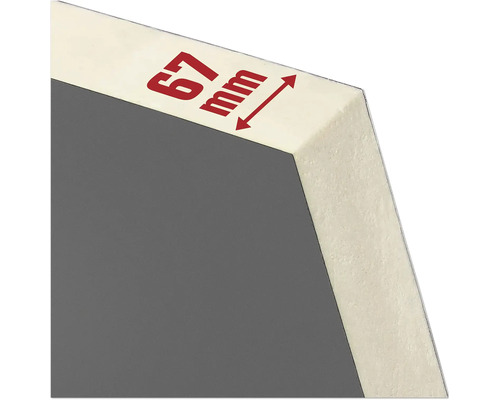 Dämmplatte mit einer Stärke von 67 mm