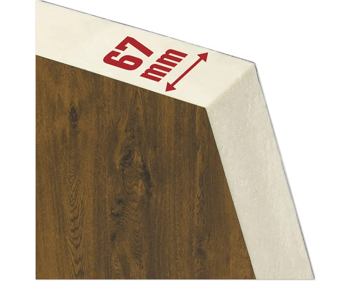 Detailaufnahme einer Paneele mit einer Stärke von 67 Millimetern.