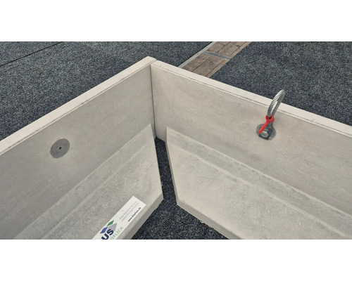 Betonelemente für den Gartenbau, Eckverbindung