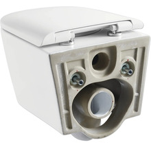 Wand-WC mit WC-Sitz, Rückansicht mit Anschlüssen