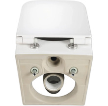 Detailansicht einer Toilette mit montiertem Toilettendeckel