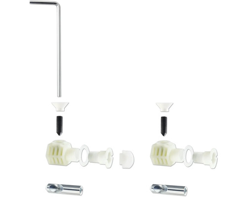 Installationsset für Sanitärartikel mit Schrauben und Sechskantschlüssel