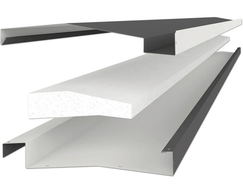 Présentation éclatée d''un profilé de bord de toit avec isolation