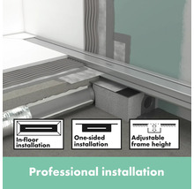 Fertigset Duschrinne hansgrohe RainDrain Match 1155 mm edelstahl gebürstet 56042800 ohne Installationsset und den uBox Grundkörper 56042800