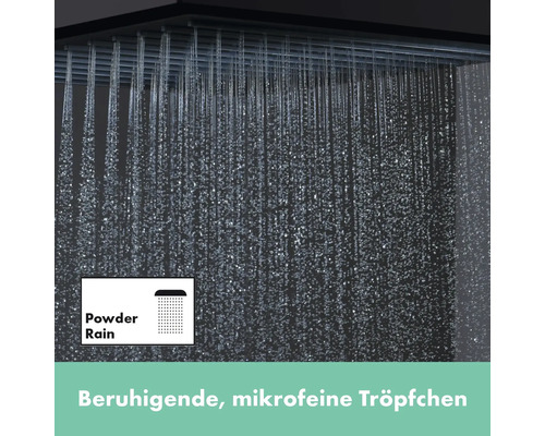 Regendusche mit mikrofeinen Tropfen
