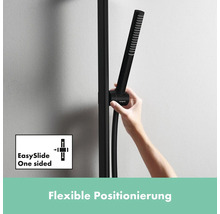 Brausestange hansgrohe Unica S Puro schwarz matt Brausestangenlänge 663 mm mit Isiflex Brauseschlauch 1600 mm 24402670