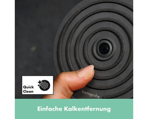 Hansgrohe Duschkopf mit Quick Clean Funktion und einfacher Kalkentfernung.