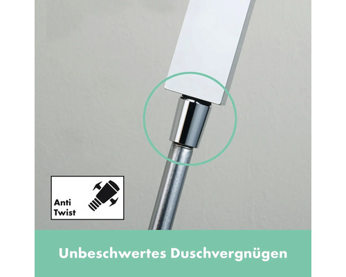 Detail einer Brause mit Anti-Twist-Funktion
