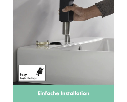 Montage eines Wasserhahns an einem Waschbecken