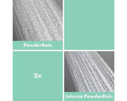 Bild einer Brause mit den Strahlarten PowderRain und Intense PowderRain