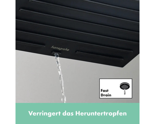 Hansgrohe Raindance Kopfbrause mit Fast Drain Funktion im Detail