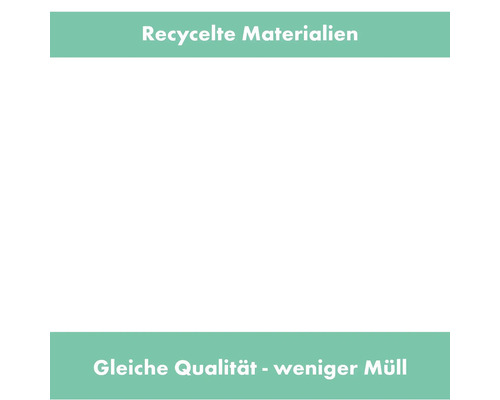 Recycelte Materialien, gleiche Qualität, weniger Müll