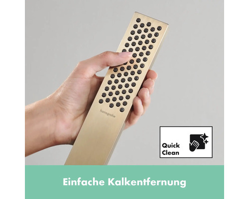 Hansgrohe Duschkopf mit Quick Clean Funktion in Hand gehalten