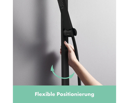 Flexible Positionierung der Duschstange mit Handbrause