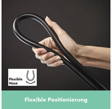 Brausestange hansgrohe Unica S Puro schwarz matt Brausestangenlänge 663 mm mit Isiflex Brauseschlauch 1600 mm 24402670