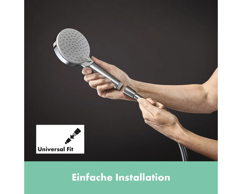 Brausekopf mit Universalanschluss wird montiert