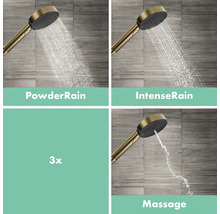 Handbrause mit drei Strahlarten: PowderRain, IntenseRain und Massage