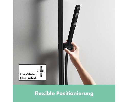 Handbrause an einer Duschstange mit flexibler Positionierung