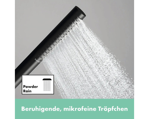Hansgrohe Handbrause mit PowderRain Strahlart im Betrieb